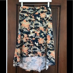 Midi high low floral skirt
